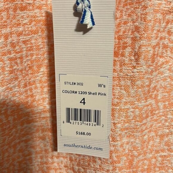 Southern Tide Sleeveless Peach Textured Dress Size 4 - Picture 7 of 8